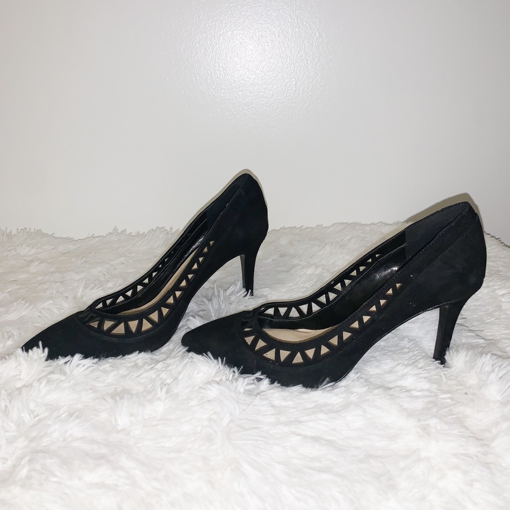 Nine West Suede Black Heels size 7 1/2